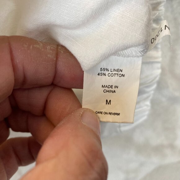 New York & Company White Hooded Jacket M Linen Cotton Blend Lightweight Casual - Picture 3 of 11